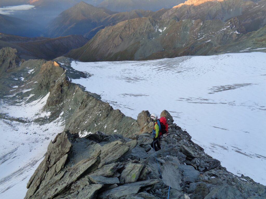 Rock climbing on Grossglockner 