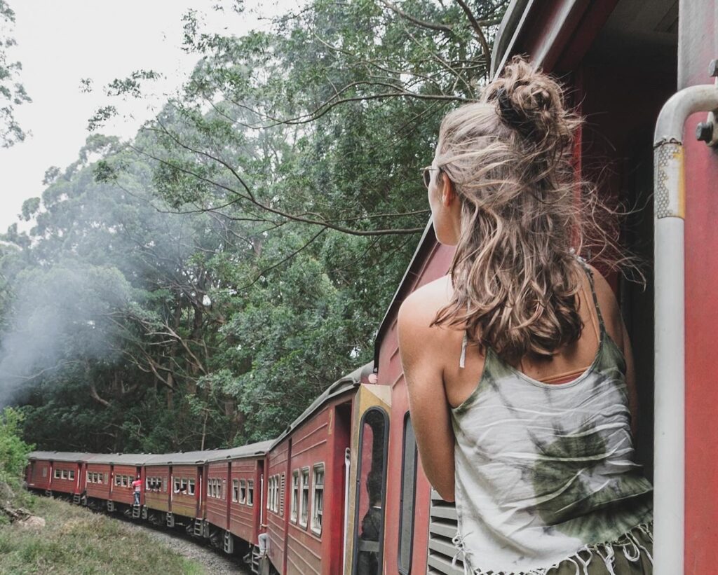 Eva on the train